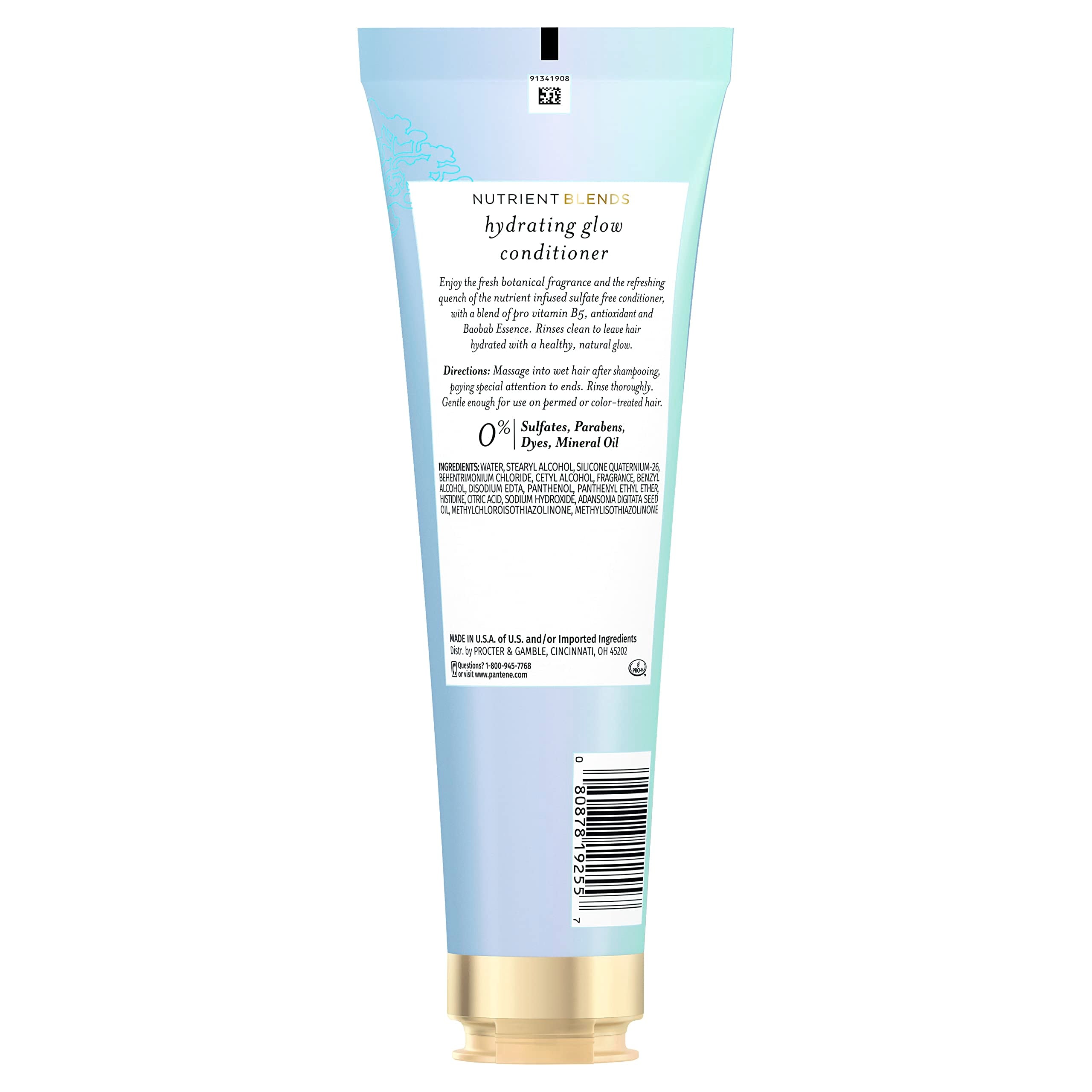 Pantene Hydrating Glow conditioner pump shot for nourished ends.