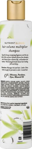 Pantene Nutrient Blends bamboo shampoo pour shows 0% silicone formula.