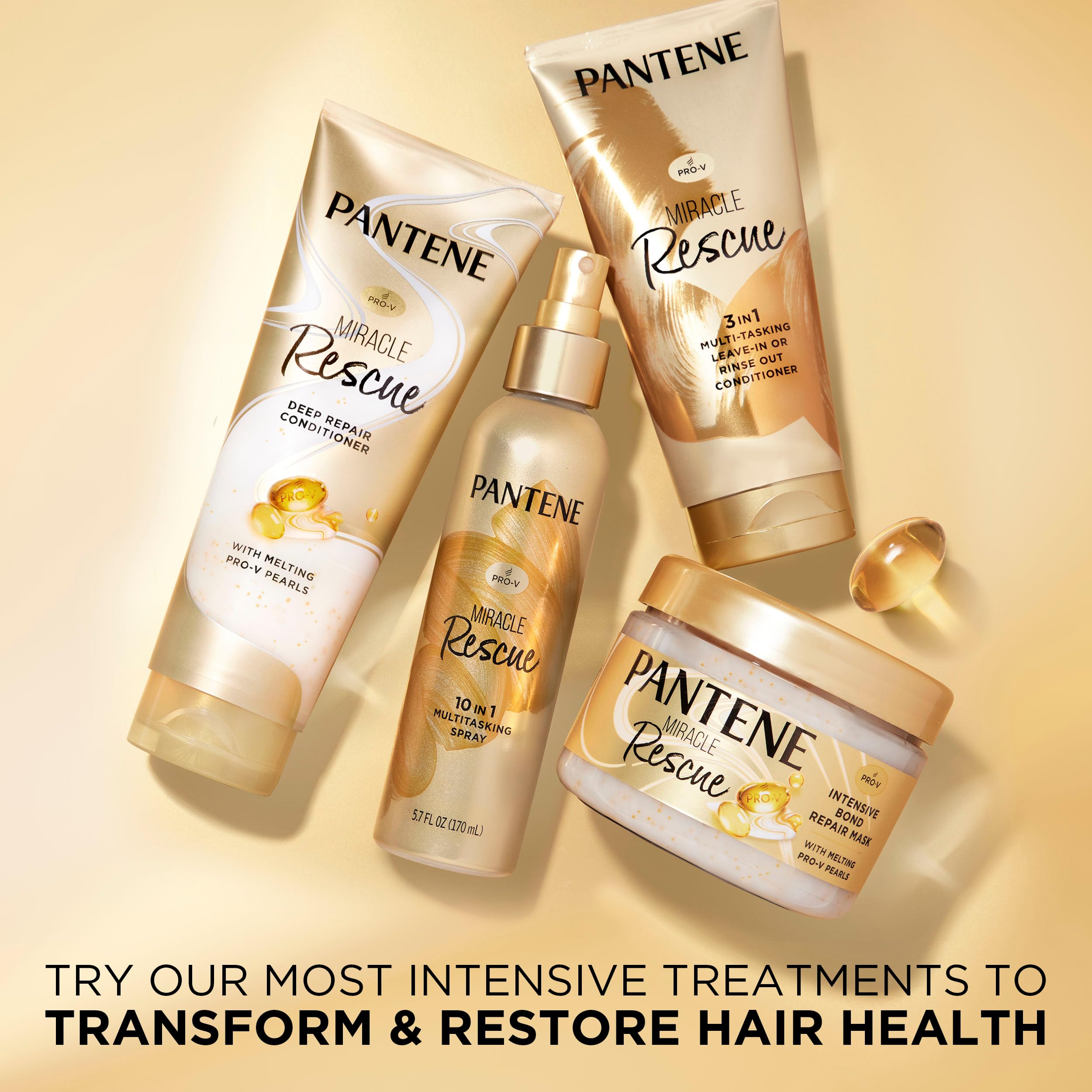 Pantene pairing with leave-in spray shown for daily nourishment.