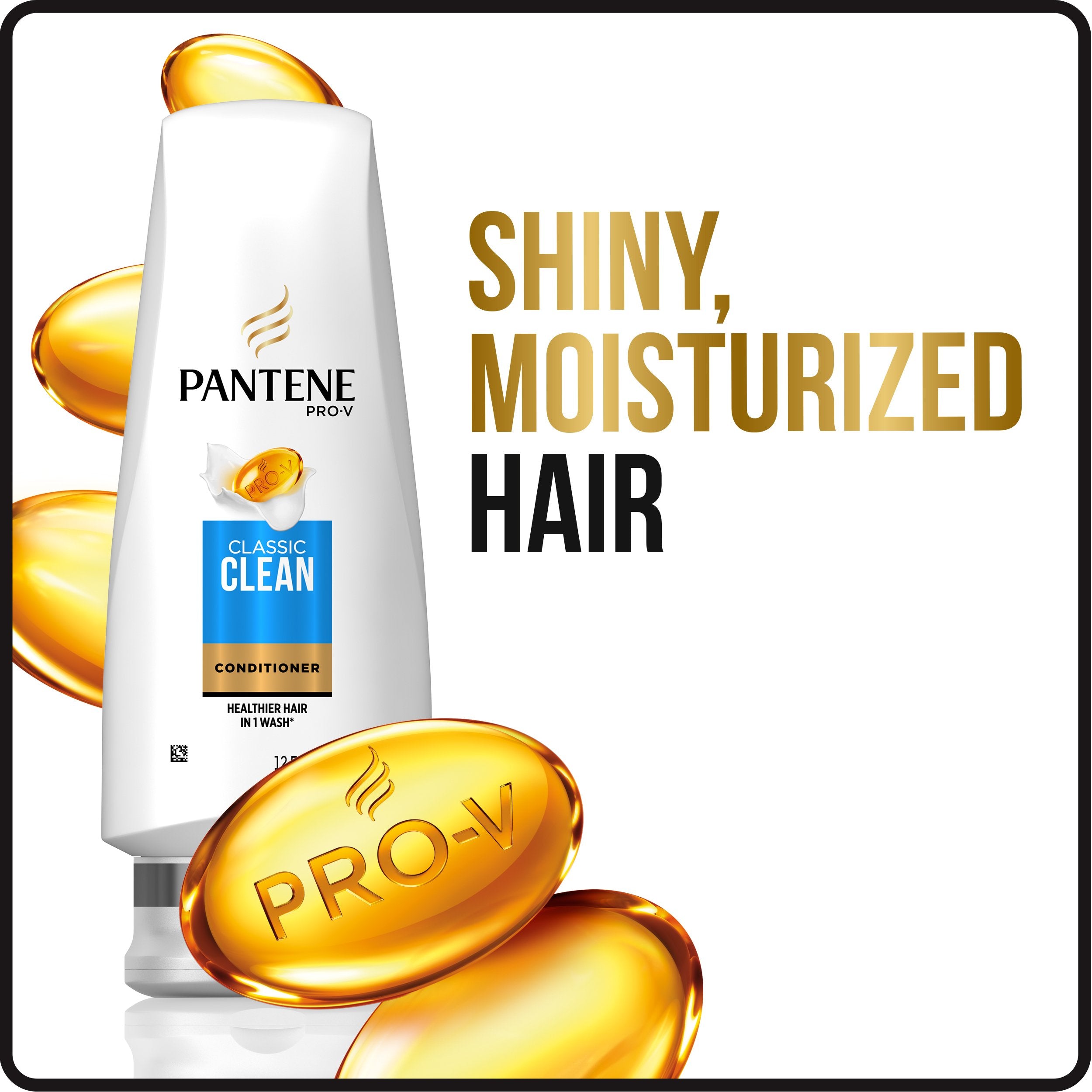 Pantene Pro-V Classic Clean conditioner beside shampoo pair for seamless cleansing