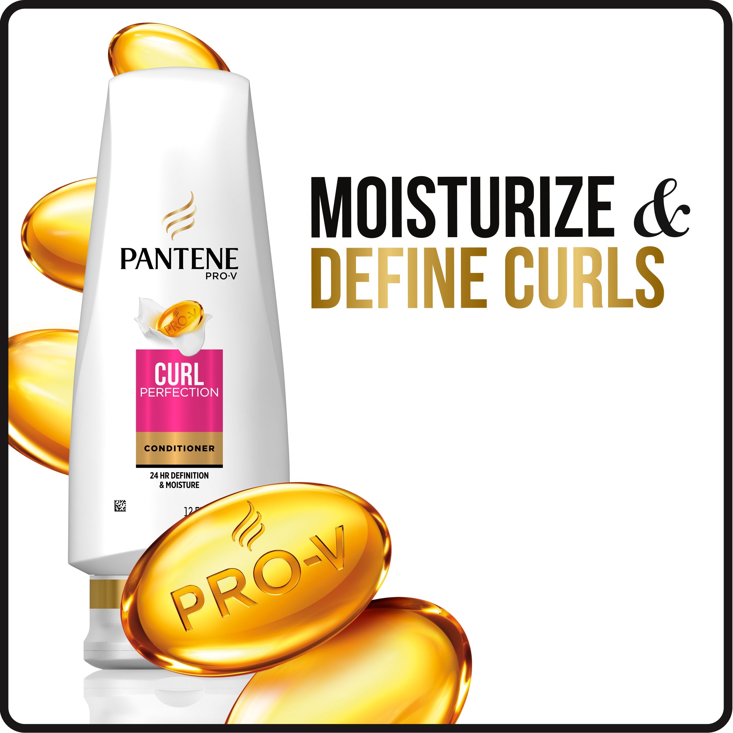 Pantene Pro-V Curl Perfection Conditioner hair texture closeup showing smooth strands