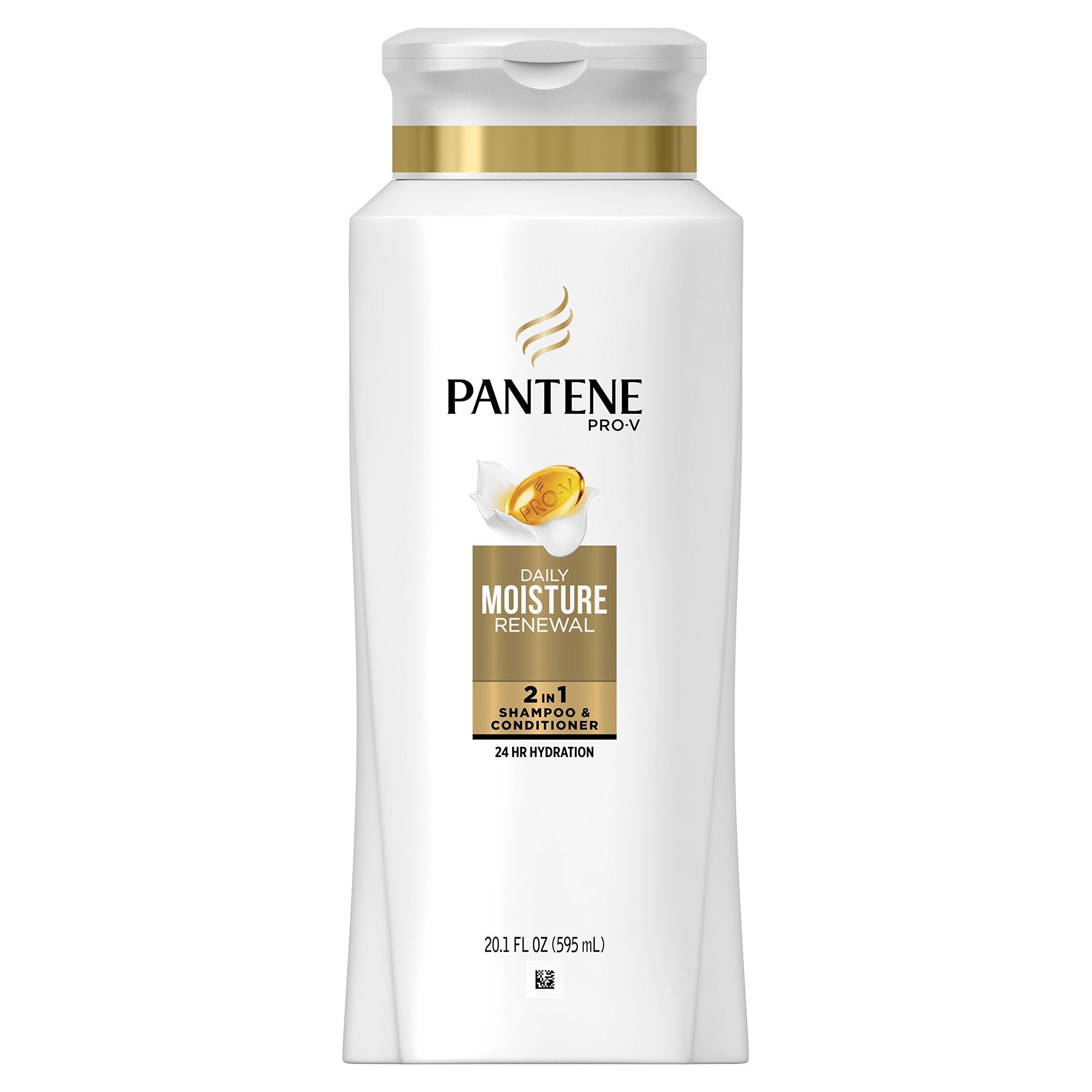 Pantene Pro-V Daily Moisture Renewal 2 in 1 bottle, glossy finish, for smooth detangling.