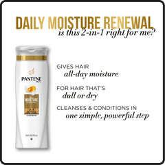 Back view of Pantene Pro-V 2 in 1 packaging, compact and travel-friendly.