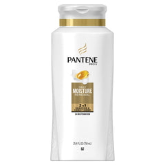 Pantene Pro-V Daily Moisture Renewal 2-in-1 shampoo bottle for smooth detangling and hydration.