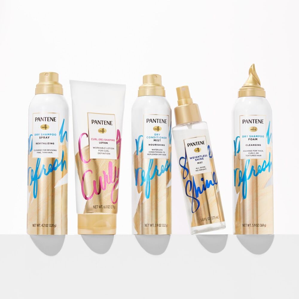 Pantene Pro-V Refresh Cleansing Dry Shampoo Foam packaging shown for travel.