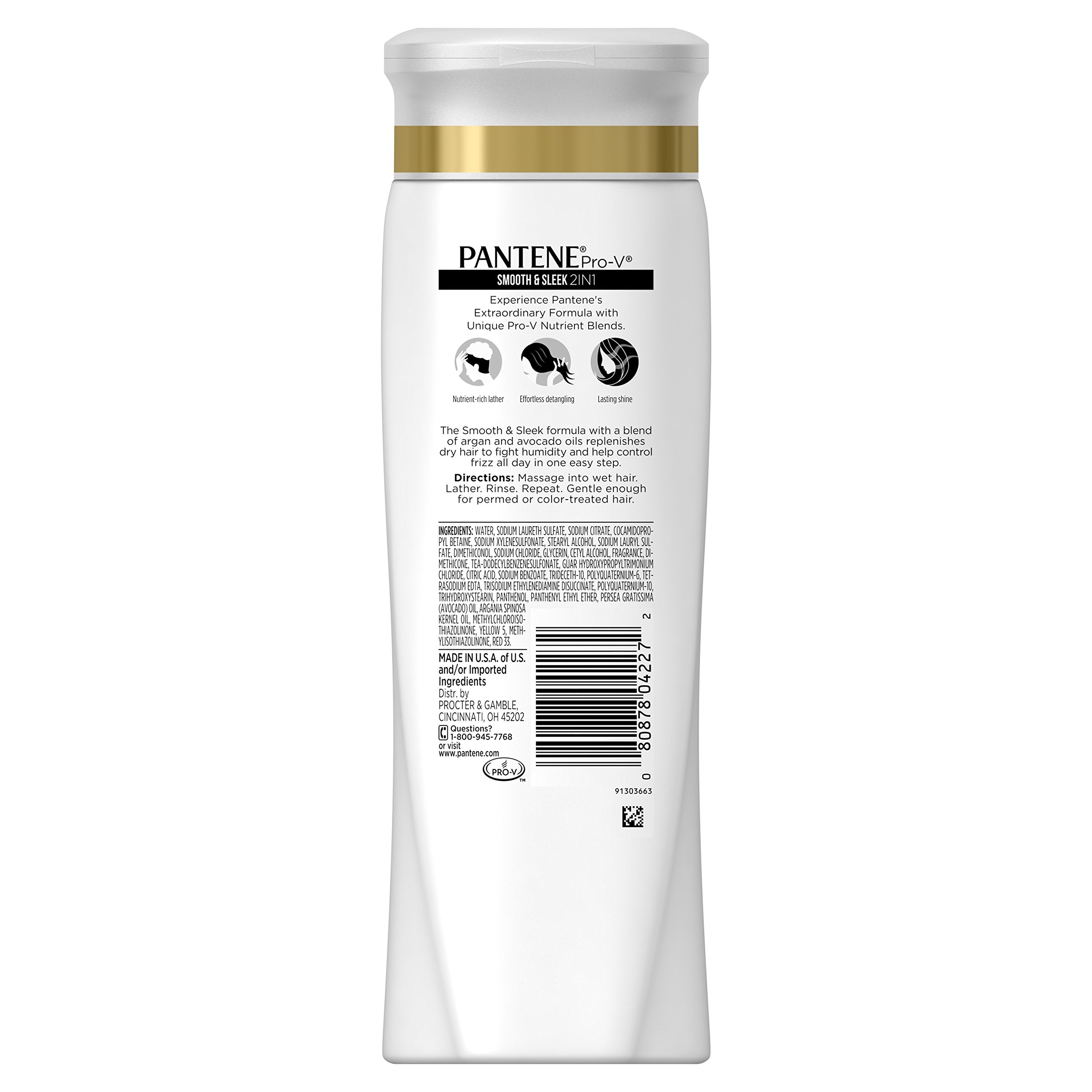 Pantene Pro-V Smooth & Sleek humidity defense reduces frizz for a smooth look