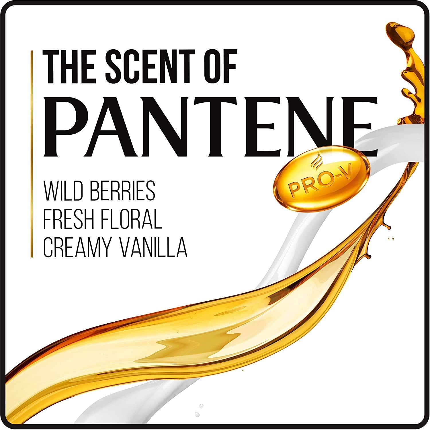 Pantene Pro-V Smooth & Sleek shampoo closeup shows shine.