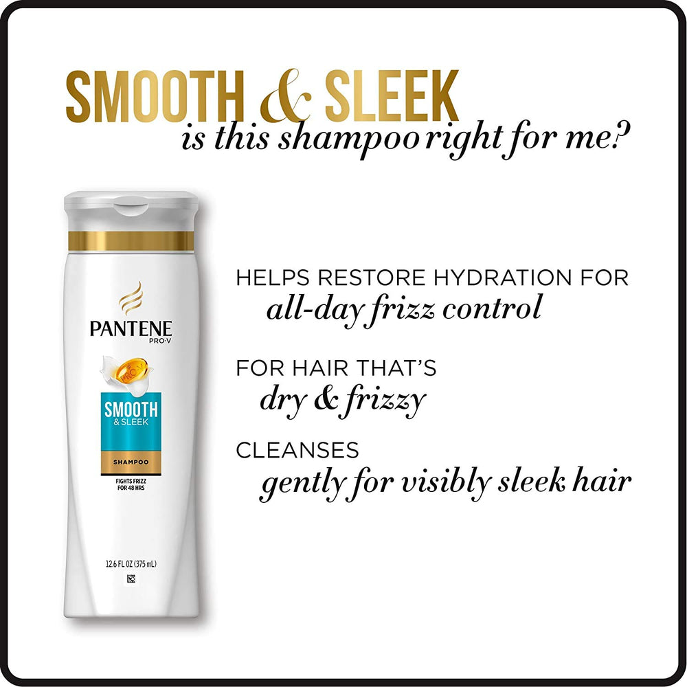 Pantene Pro-V Smooth & Sleek shampoo wet hair detangling scene.