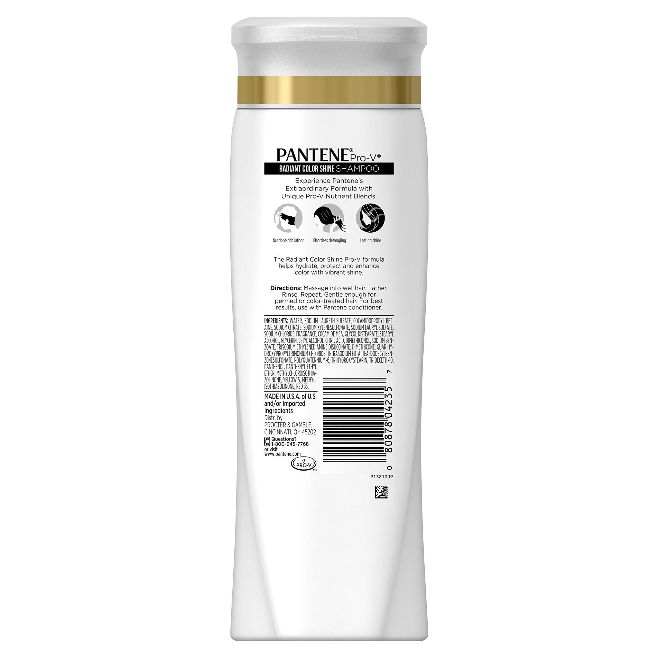 Pantene Radiant Color Shine conditioner bottle provides moisture for color protection