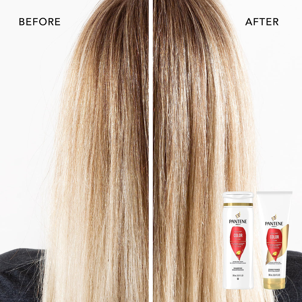 Pantene Radiant Color Shine conditioner bottle delivering lasting hydration and color protection