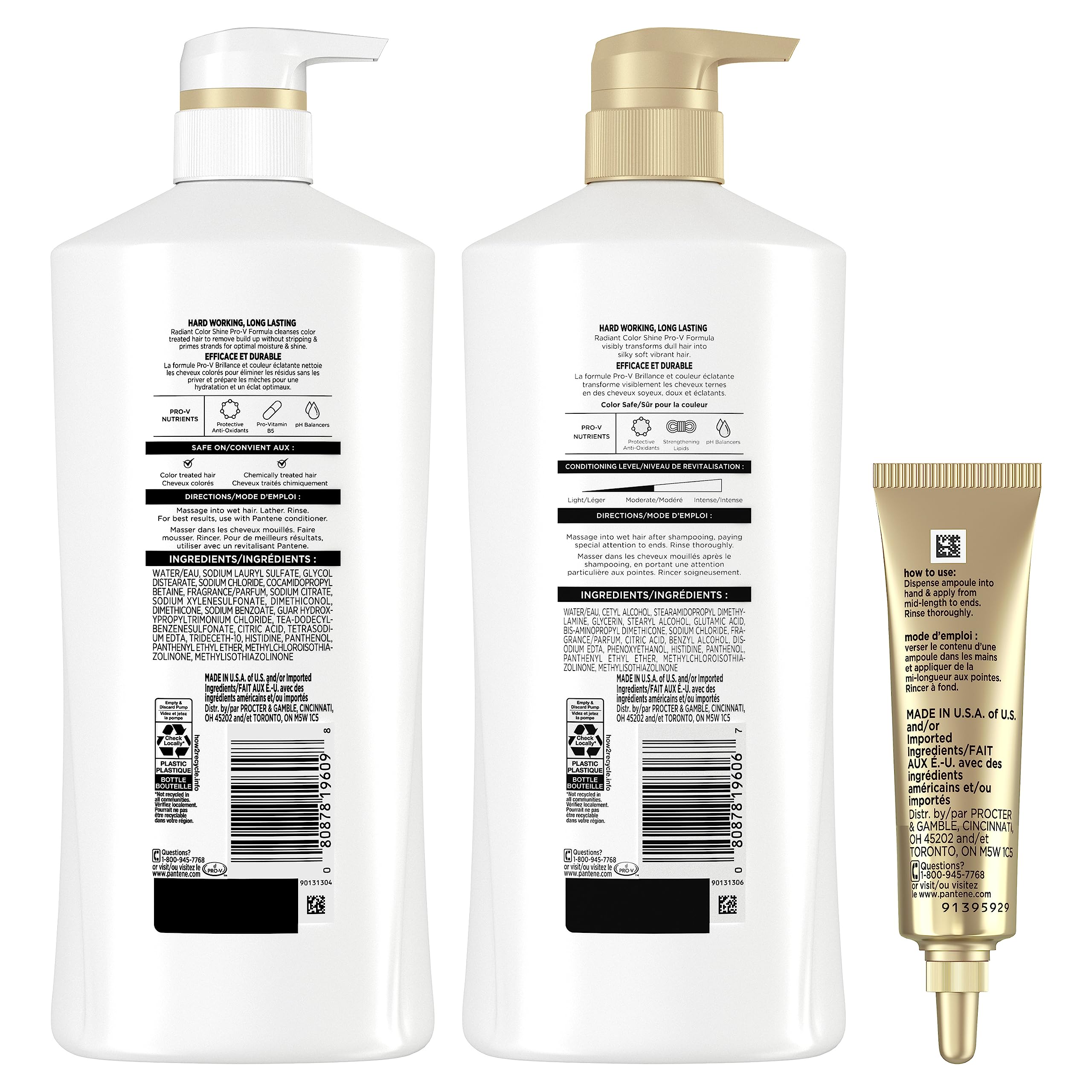 Pantene Radiant Color Shine packaging highlighting a complete hair care routine