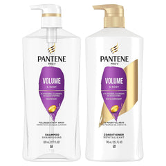 Pantene Volume & Body shampoo bottle provides lightweight nourishment for fine hair.