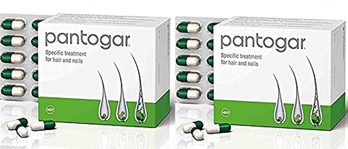 Pantogar 90-capsule box and bottle, supports hair health and nail strength for daily use