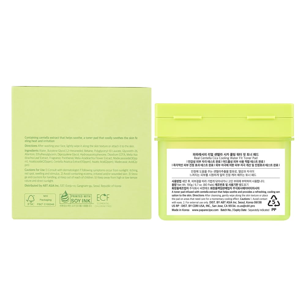 Papa Recipe Real Centella Cica Toner Pads dermatologist-tested formula for acne-prone skin