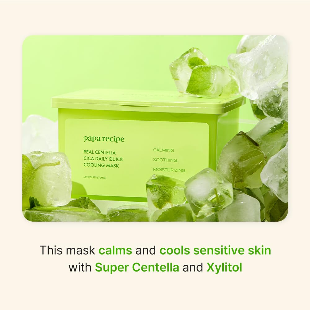 Papa Recipe cooling mask provides hydration with xylitol and erythritol