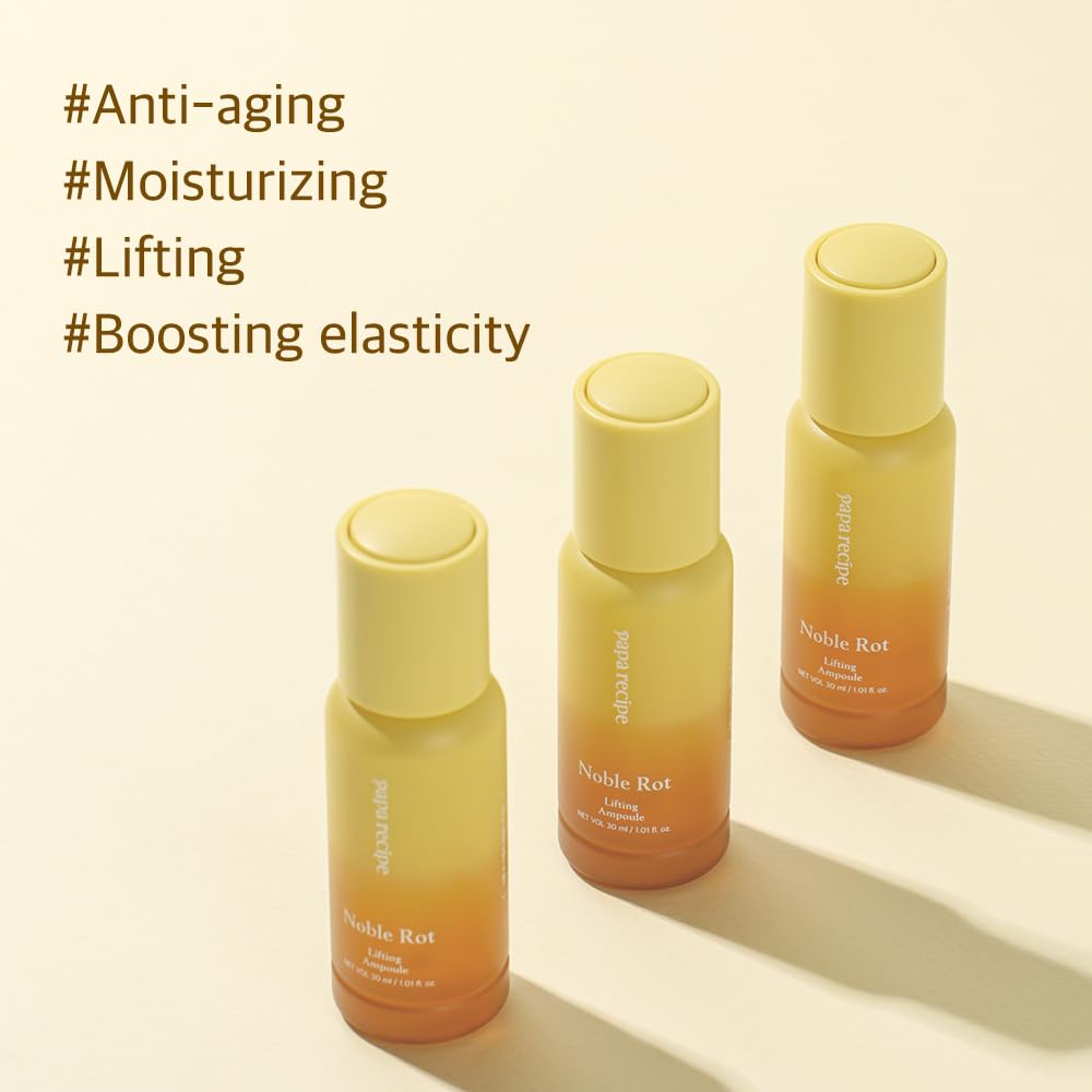 Papa Recipe Noble Rot hyaluronic acid complex close-up underscores multi-layer hydration for plump, balanced skin