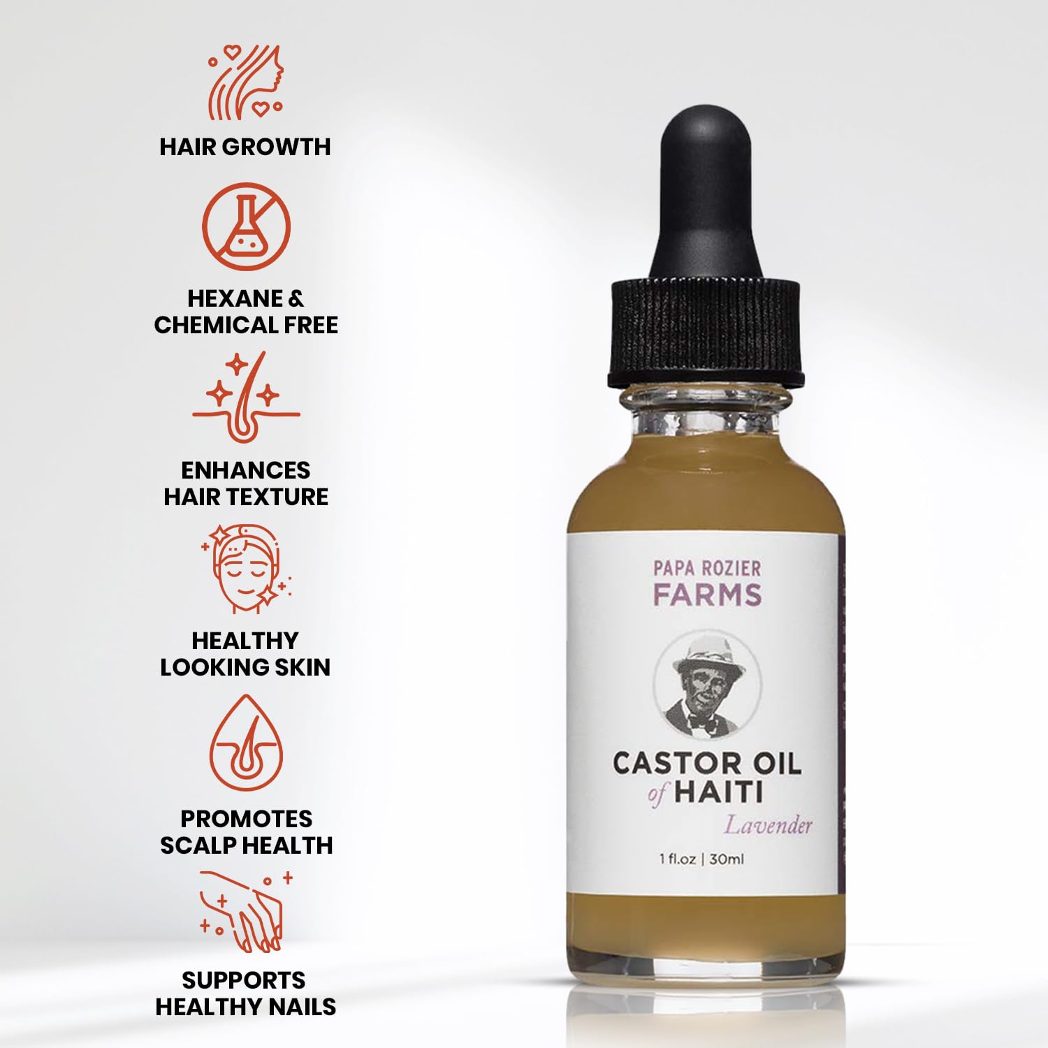 Papa Rozier Farms oil drop shown for easy targeted application