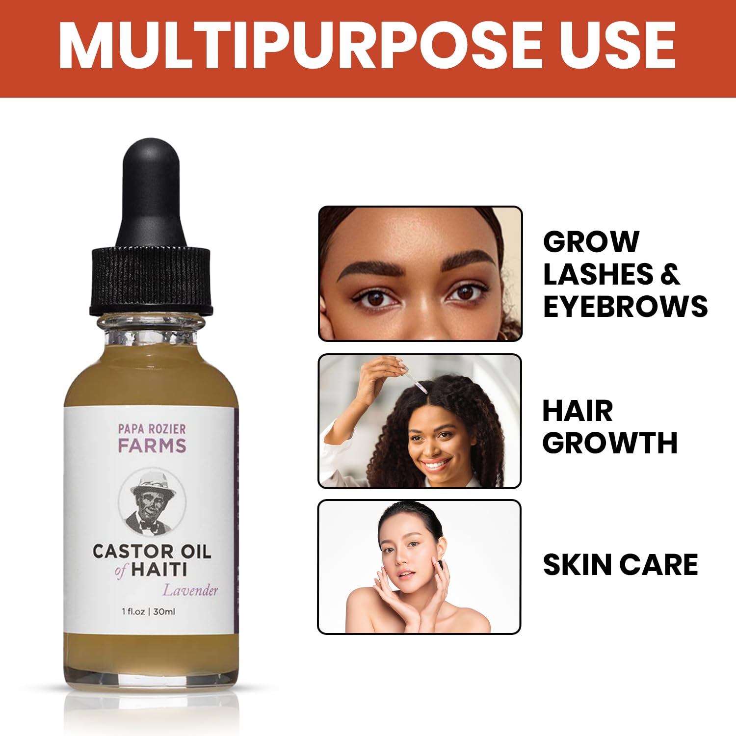 Smooth skin care with Papa Rozier Farms lavender castor oil
