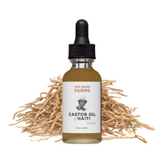 Papa Rozier Farms Vetiver Castor Oil 1oz bottle nourishes scalp and supports hair growth