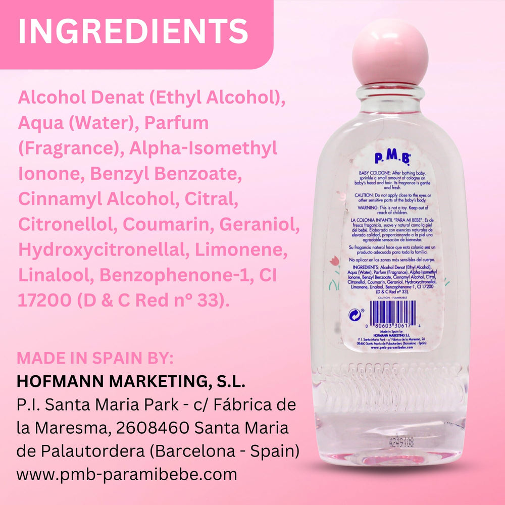 Para Mi Bebe Splash Cologne floral notes creating a soft bouquet.