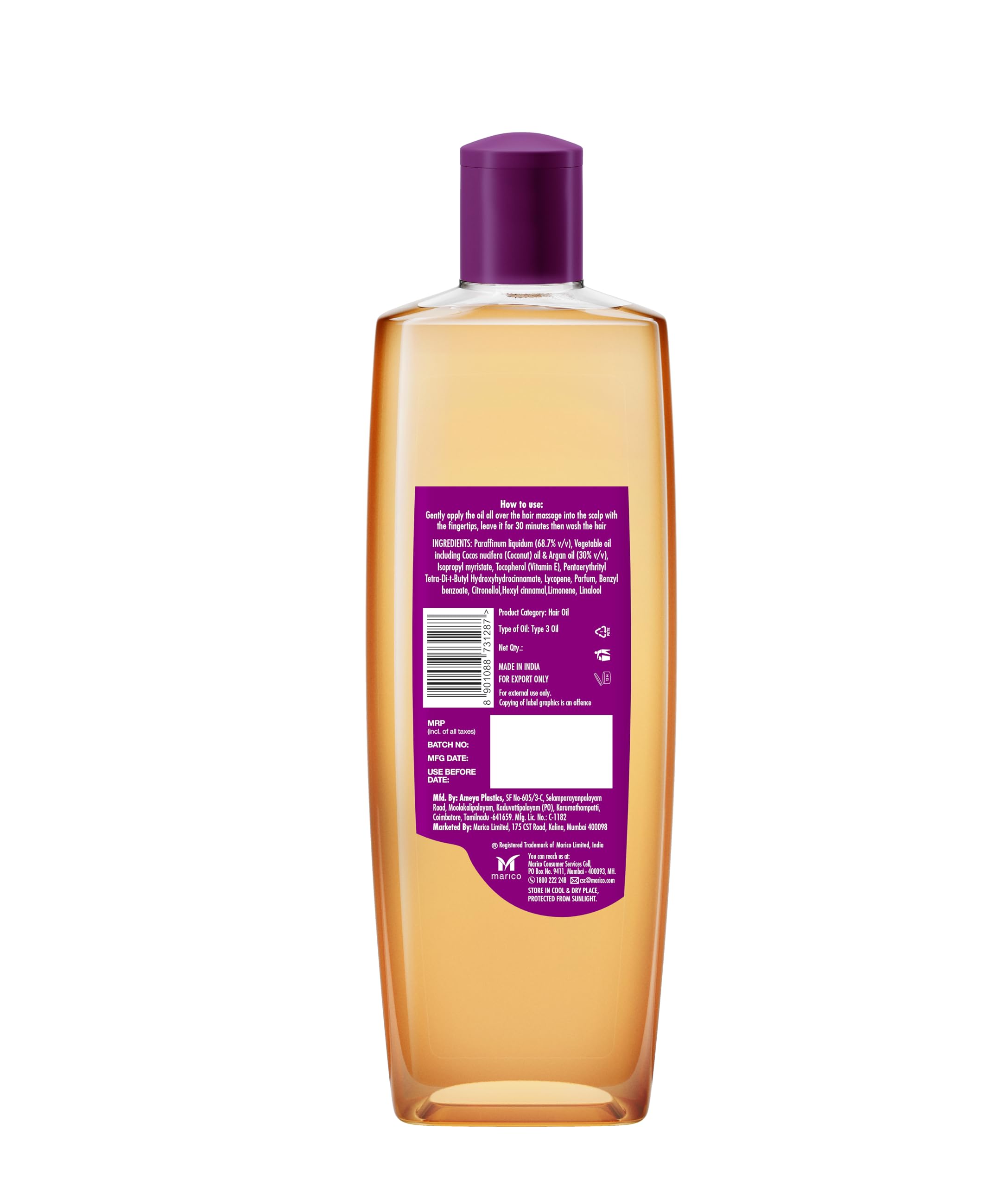 Parachute Advansed Argan Coconut Hair Oil daily routine component.