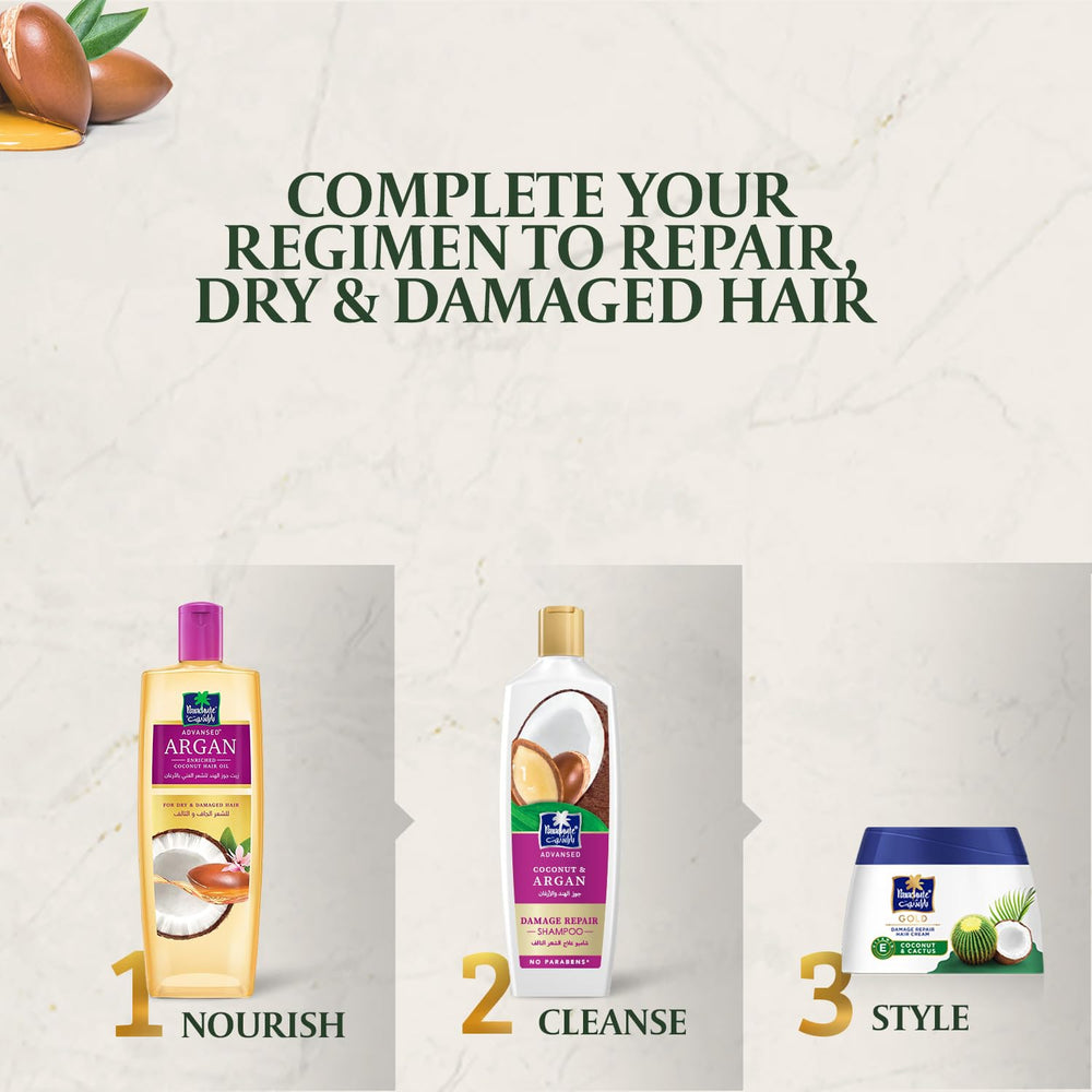 Parachute Advansed Argan Coconut Hair Oil controls frizz effectively.