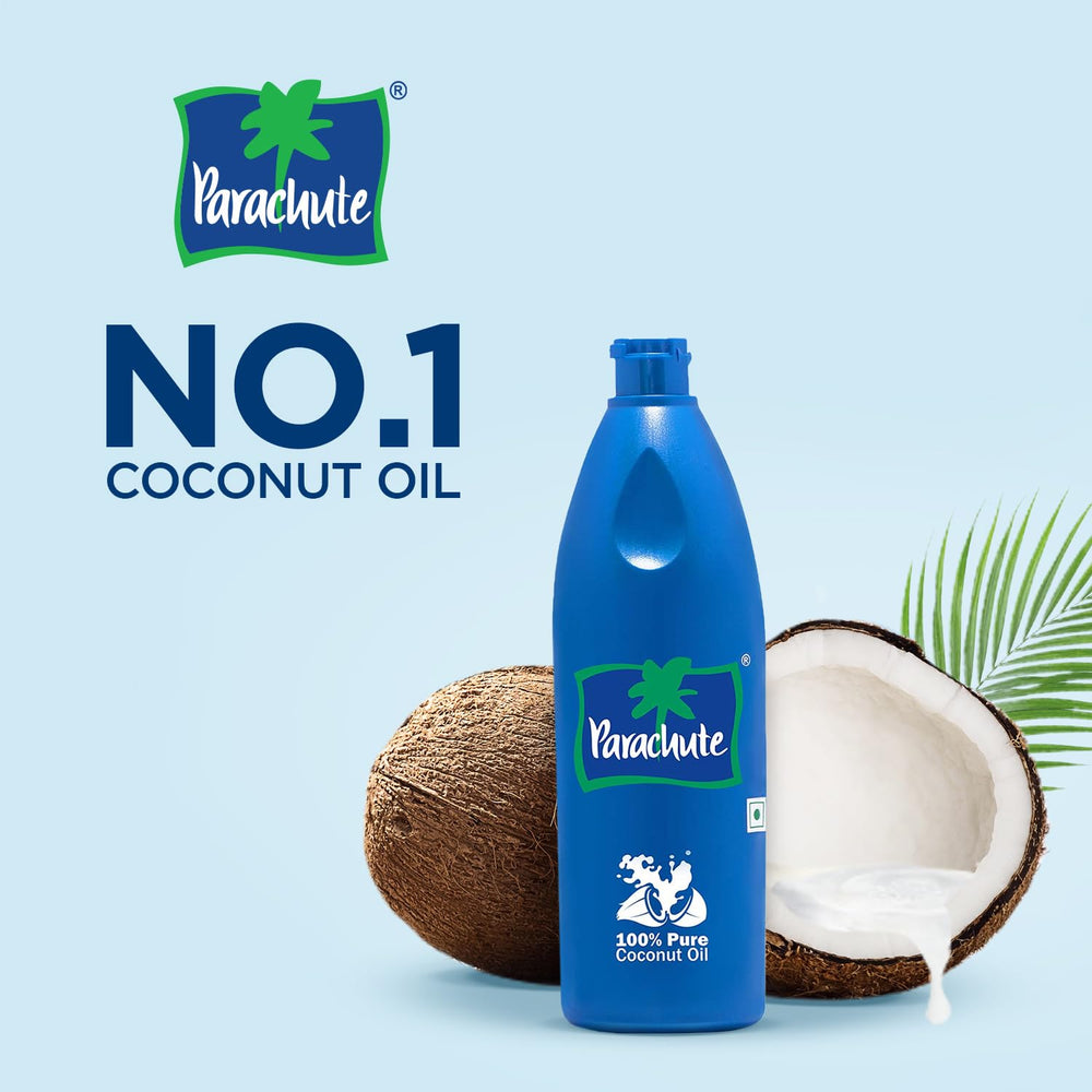 Parachute coconut oil tamper-proof cap preserves aroma and freshness.