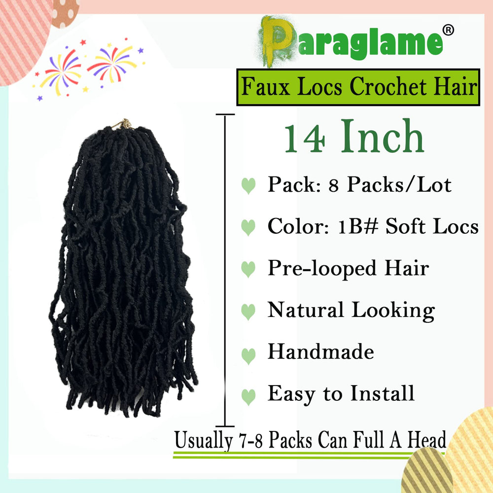 Paraglame 14 inch natural black color, 1B shade for seamless blending.