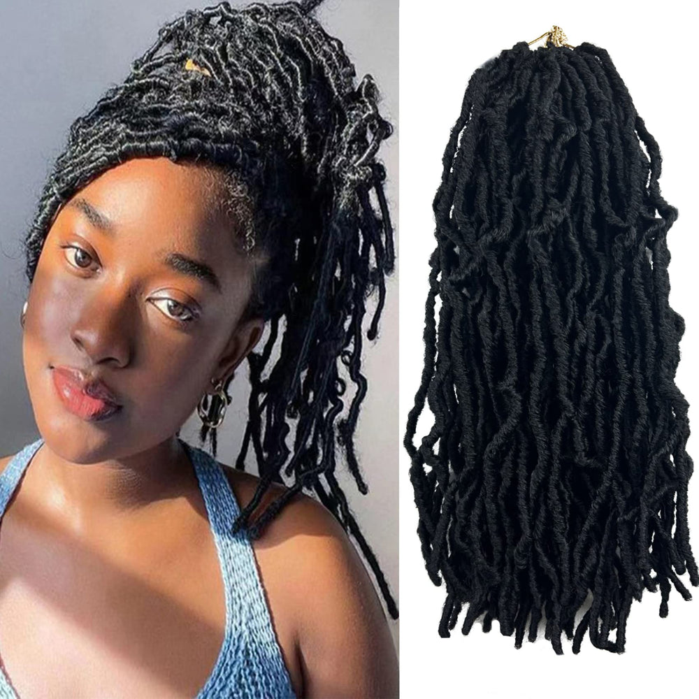 Paraglame short faux locs 14 inch pre-looped for quick, natural-looking install.