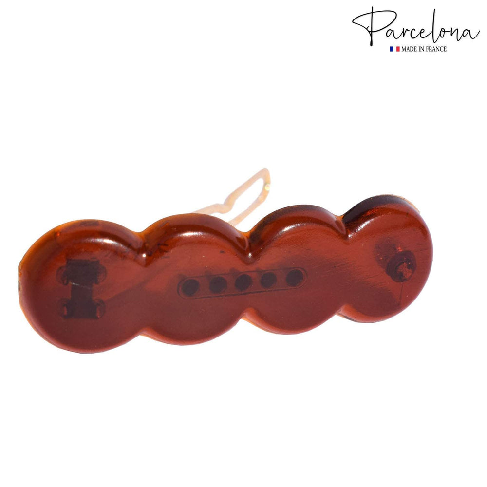 Parcelona durable slide clasp brown barrette for secure all-day wear