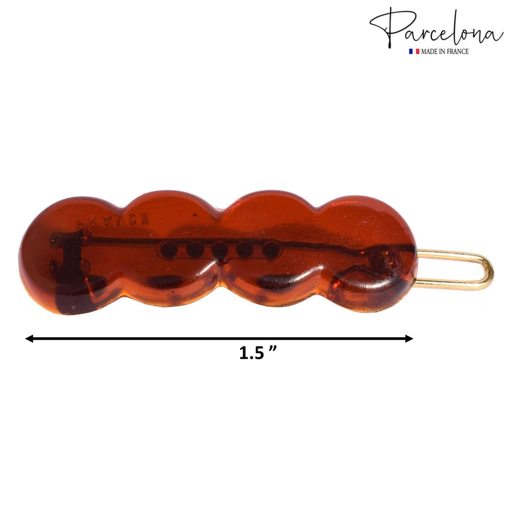 Parcelona one-point-five-inch clip in brown for delicate holds