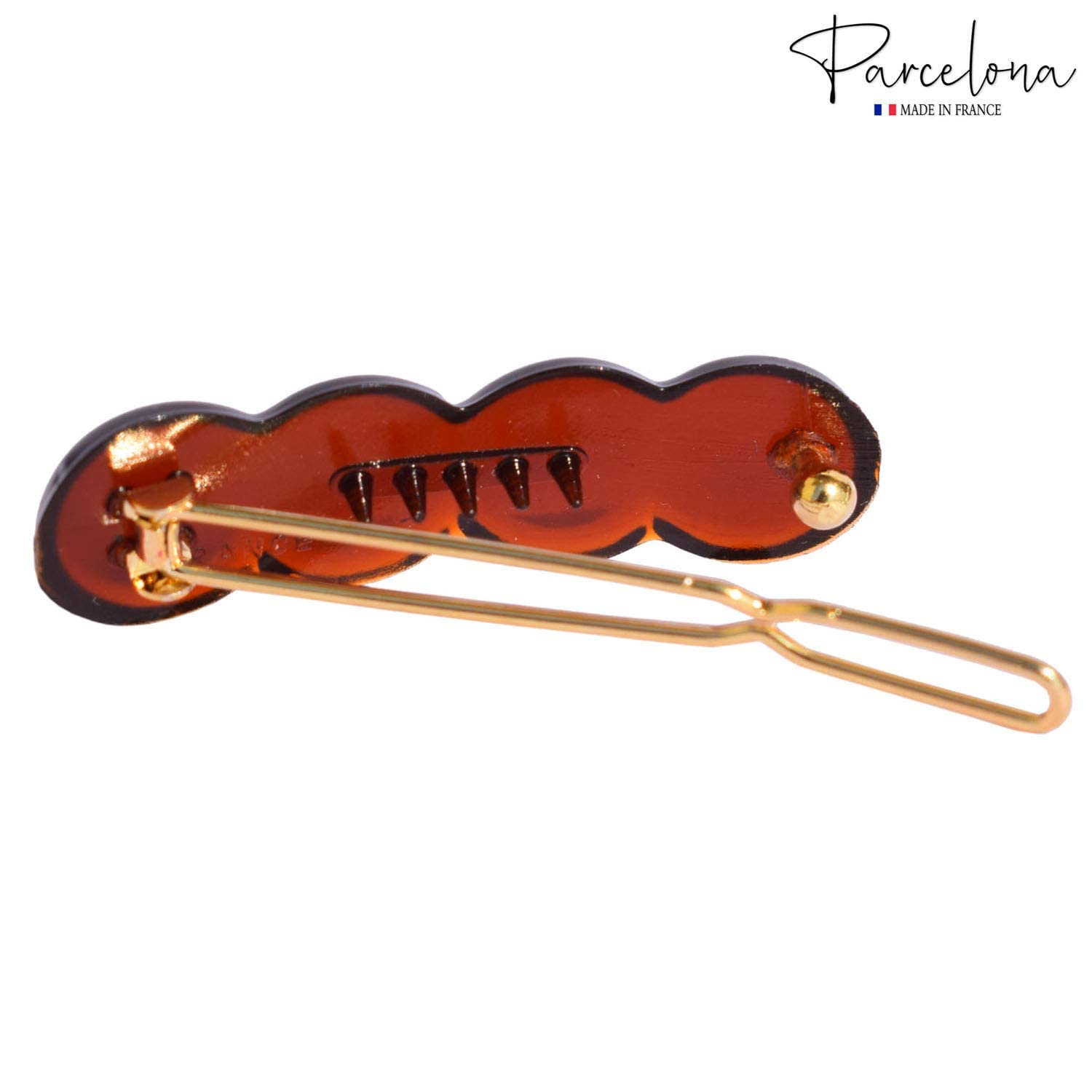 Parcelona side-slide clip in brown tortoise shell for quick styling