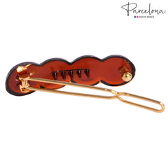 Parcelona side-slide clip in brown tortoise shell for quick styling