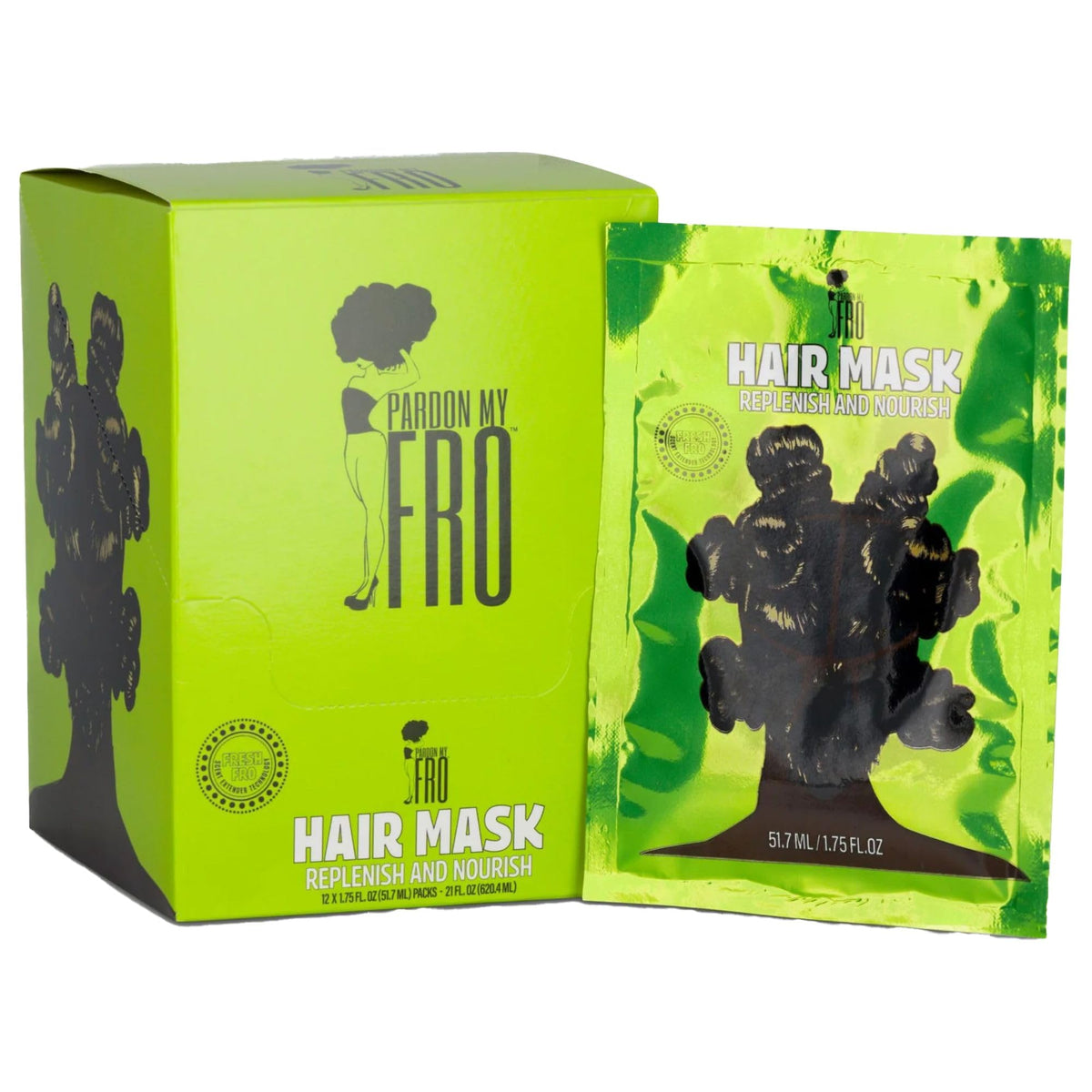 Pardon My Fro Hair Mask with argan and jojoba oils delivering hydrated curls