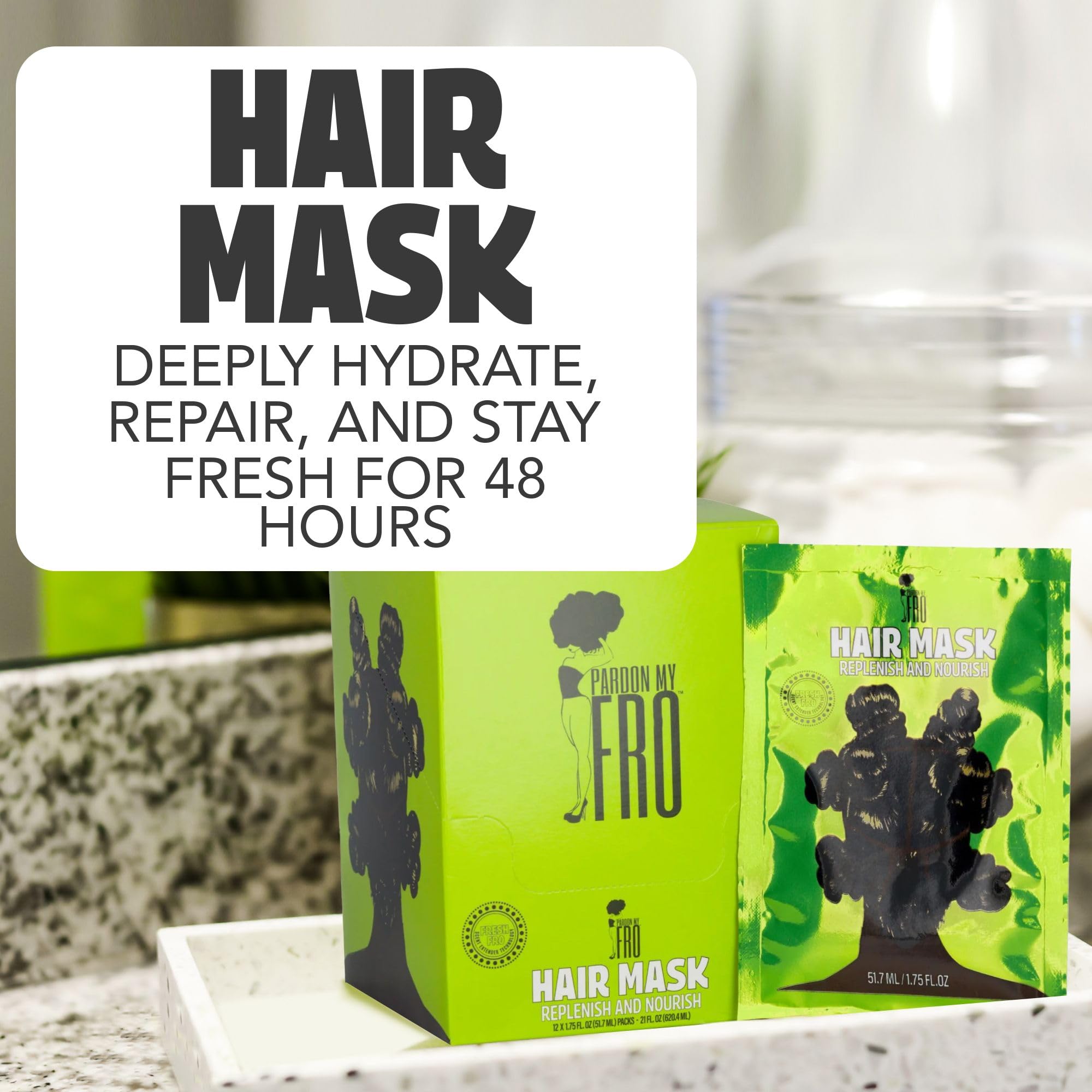 Pardon My Fro Hyaluronic acid delivers moisture for silky curls