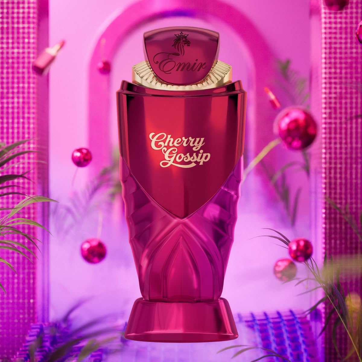 Opening notes of Cherry Gossip with a vibrant cherry splash and dark undertones.