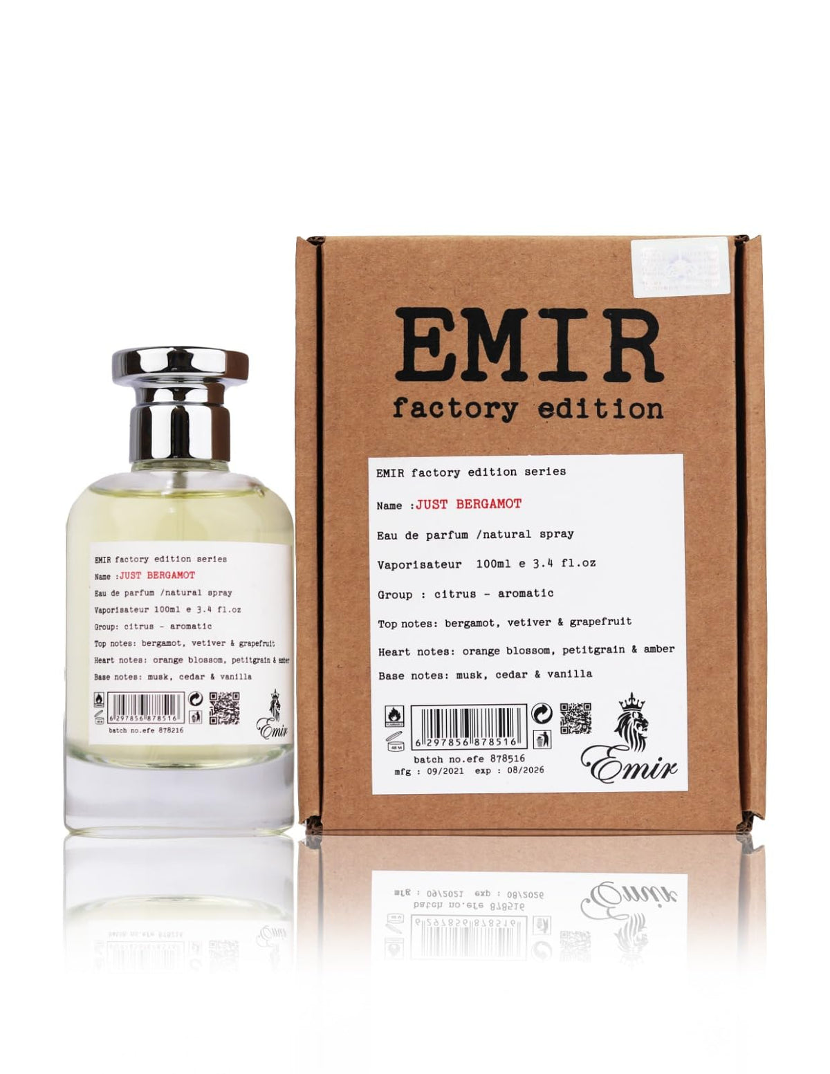 Paris Corner Just Bergamot bottle front, fresh citrus mood for daily wear.