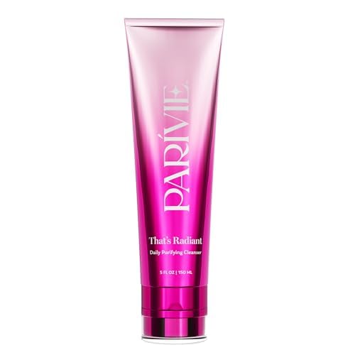 Parívie That’s Radiant Daily Purifying Cleanser bottle, daily makeup removal visual