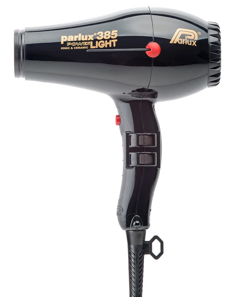 Parlux 385 Power Light ionic ceramic dryer in black for smooth, frizz-free styling