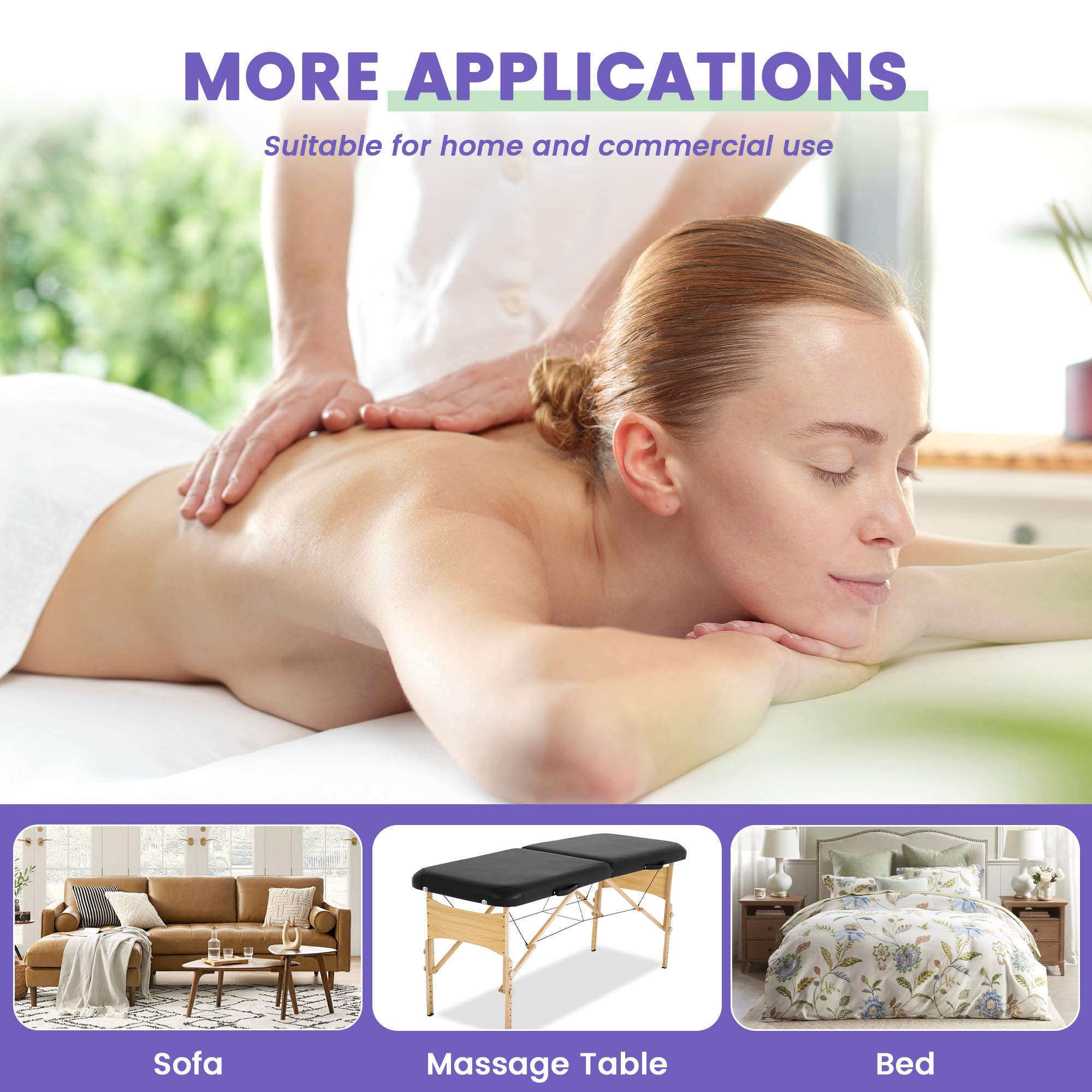 PARMOOM's 30x71 inch size fits most standard massage tables.