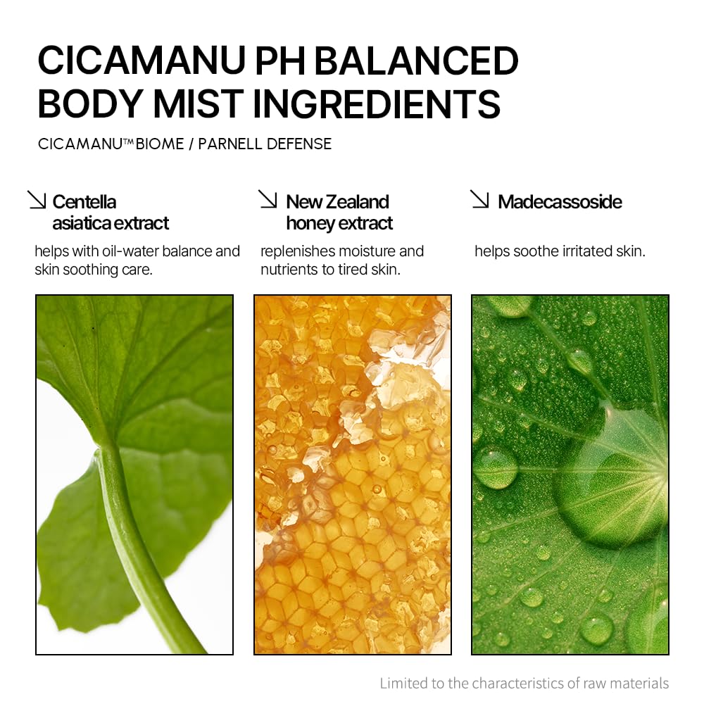 K-beauty inspired Cicamanu mist for body skin clarity