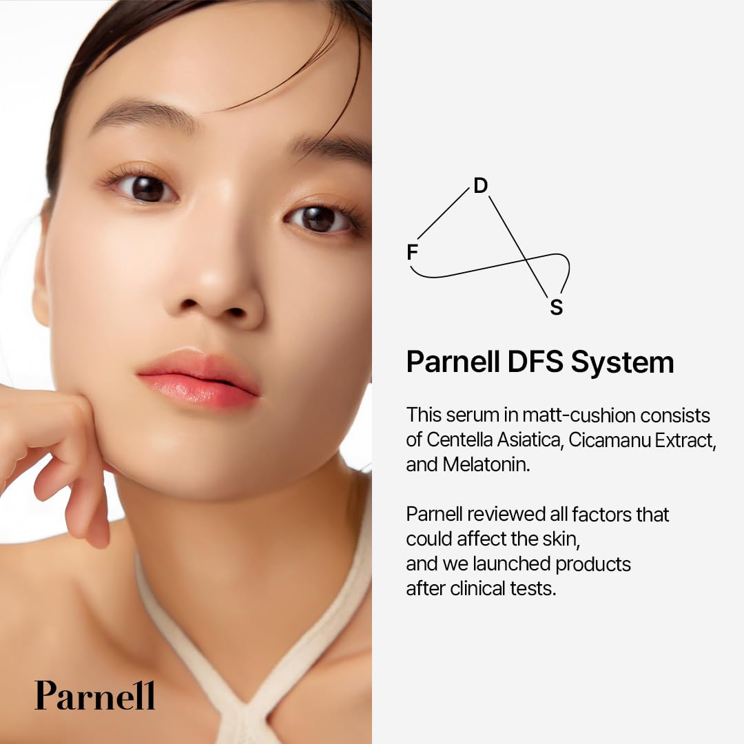 Parnell Cicamanu Serum texture close-up showing silky, buildable coverage for a natural look.