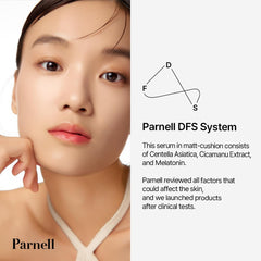 Parnell Cicamanu Serum texture close-up showing silky, buildable coverage for a natural look.