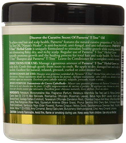 Parnevu T-Tree Herbal Grow Oil on scalp demonstrates moisture balance for dryness.