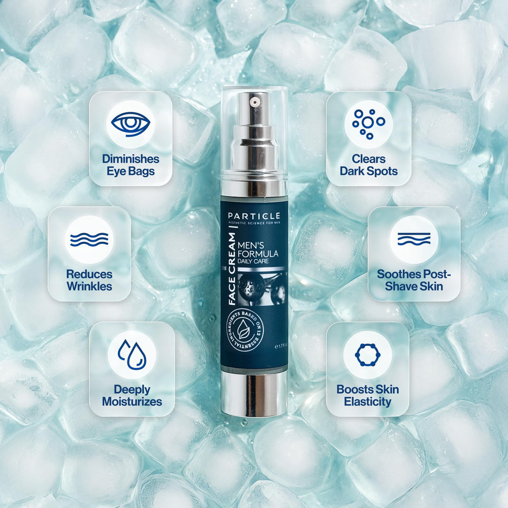 Particle 6-in-1 Face Cream texture close-up showing smooth, fast-absorbing formula.