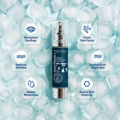 Particle 6-in-1 Face Cream texture close-up showing smooth, fast-absorbing formula.