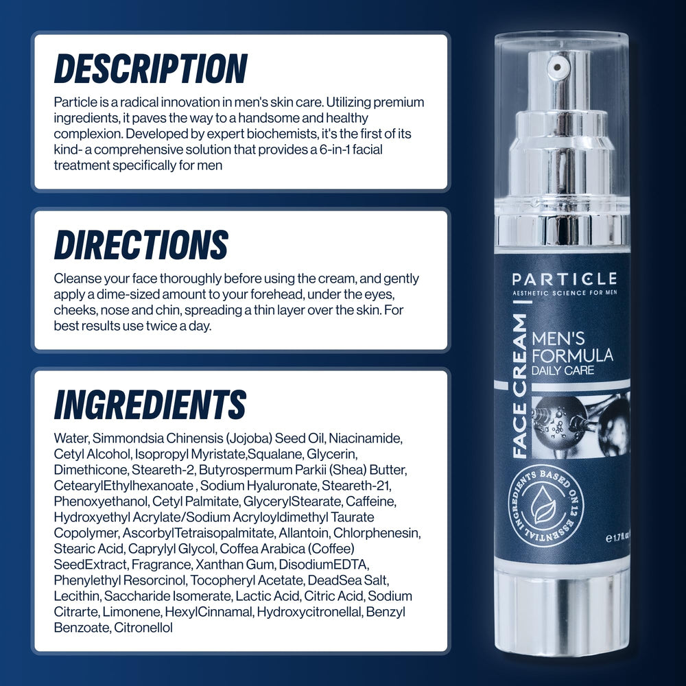 Particle 6-in-1 Face Cream travel-size bottle for easy daily use anywhere.