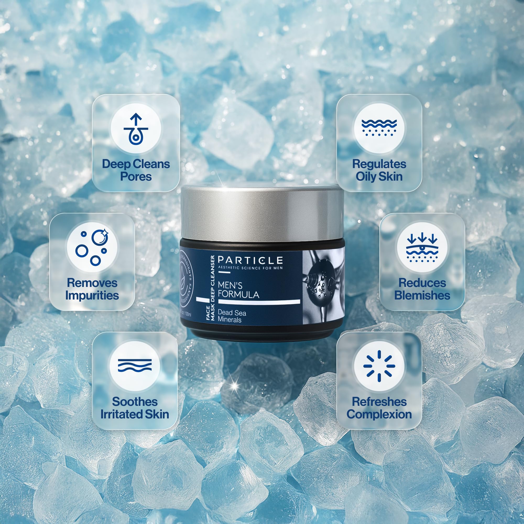 Particle Mineral Face Mask for Men applying demonstrates an easy weekly ritual.