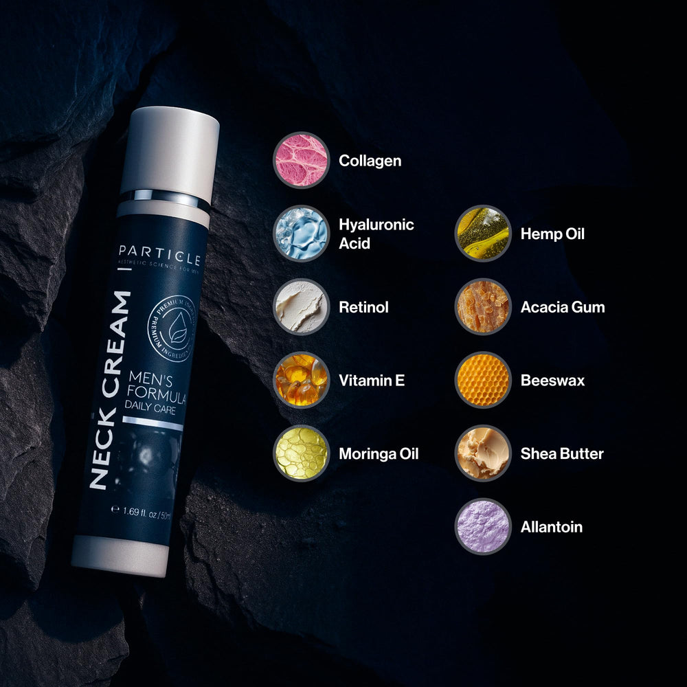 Particle Neck Cream application motion signals fast absorption for morning routines.