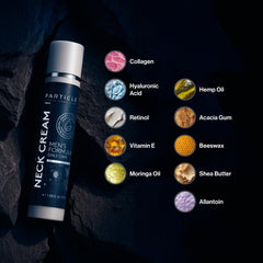 Particle Neck Cream application motion signals fast absorption for morning routines.